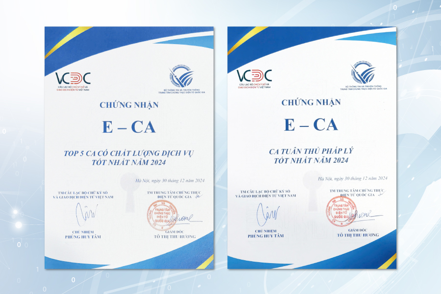 Dịch vụ chứng thực chữ ký số công cộng E-CA của Công ty Thái Sơn đạt chất lượng dịch vụ tốt nhất năm 2024  